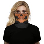 Face protection mask, skull design, orange color